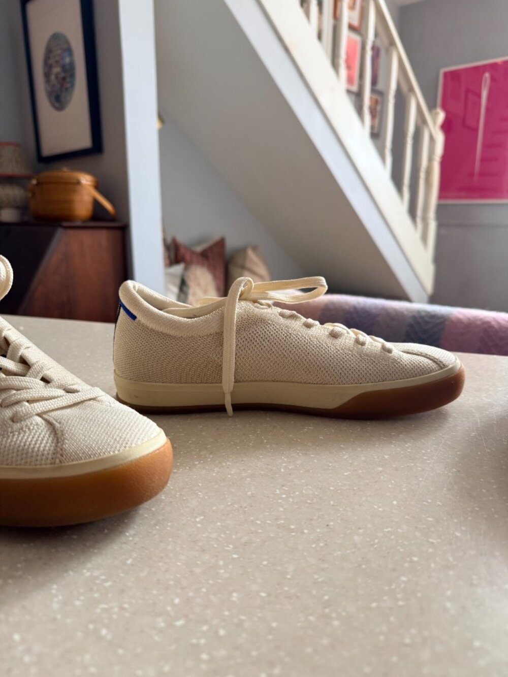 Rothy's Lace-Up Sneakers (Blonde, W8) - Picture 6 of 7